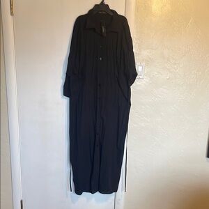 Black Button-Up Maxi Dress